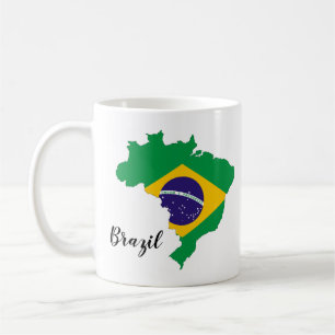 Brasilien-Flaggen-Karte Kaffeetasse
