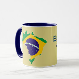 Brasilien-Flaggen-Karten-Tasse Tasse