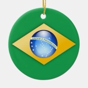 Brasilien-Flaggen-Kreis-Verzierung Keramik Ornament