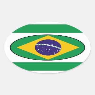 Brasilien-Flaggen-Oval-Aufkleber Ovaler Aufkleber