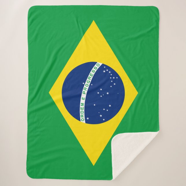 Brasilien Flaggenblankt Sherpadecke (Vorderseite)