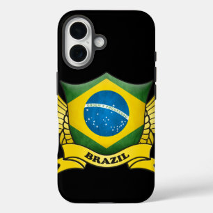 Brasilien-Flaggenemblem iPhone 16 Hülle