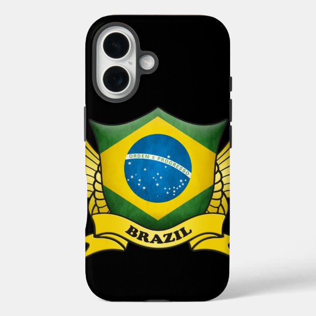 Brasilien-Flaggenemblem Case-Mate iPhone Hülle (Rückseite)