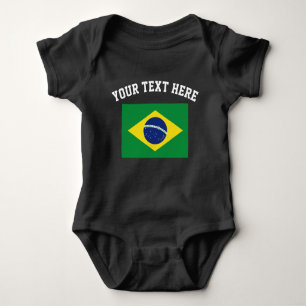 Brasilien-Flaggenfußball trägt Jerseybabybodysuit Baby Strampler