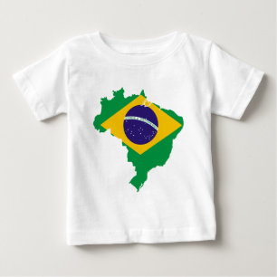 Brasilien-Flaggenkarte Baby T-shirt