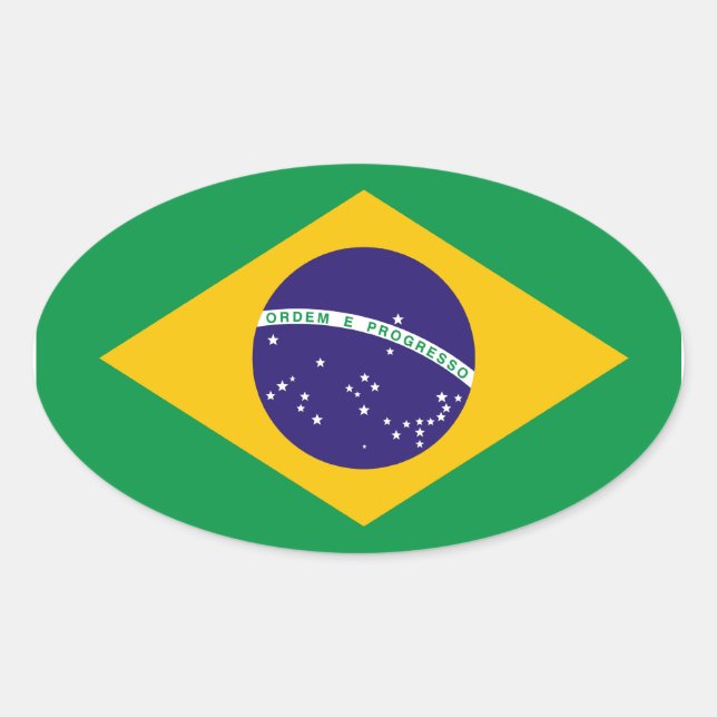 Brasilien Flaggenoval Sticker (Vorderseite)