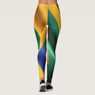 Brasilien Flaggenseidenstruktur Leggings
