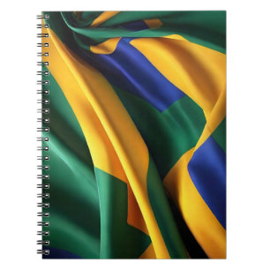 Brasilien Flaggenseidenstruktur Notizblock