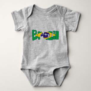 Brasilien-Flaggentext Baby Strampler