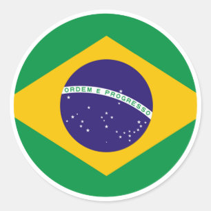 Brasilien Flaggenzirkel Gibney The MUSEUM Zazzle G Runder Aufkleber