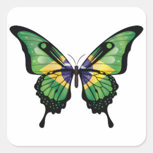 Brasilien Frack Butterfly Flag Aufkleber