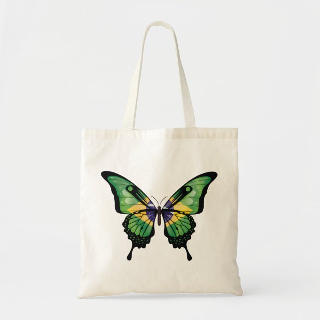 Brasilien Frack Butterfly Flag Aufkleber Tragetasche (Vorne)