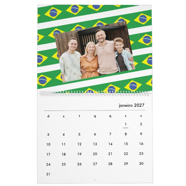 Brasilien | Fügen Sie Ihr Foto Brazilian Flag 2026 Kalender (Jan 2027)