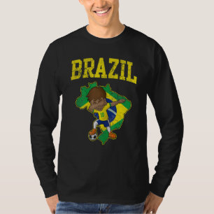 Brasilien Fußball Boy Football Dabbing Brasilianis T-Shirt