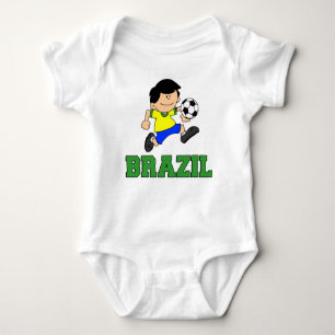 Brasilien Fußball-Cartoon Baby Strampler