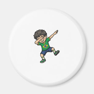 Brasilien Fußball Dab Junge Vintage Vector Shirt_1 Magnet