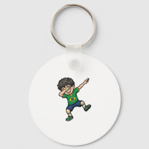 Brasilien Fußball Dab Junge Vintage Vector Shirt_1 Schlüsselanhänger