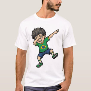 Brasilien Fußball Dab Junge Vintage Vector Shirt_1 T-Shirt