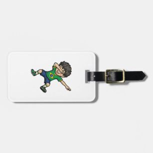 Brasilien Fußball Dab Junge Vintage Vector T-Shirt Gepäckanhänger