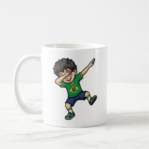 Brasilien Fußball Dab Junge Vintage Vector T-Shirt Kaffeetasse