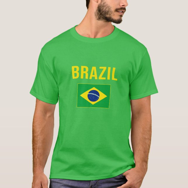 Brasilien Fußball Fußball Brasilianische Flagge T-Shirt (Vorderseite)