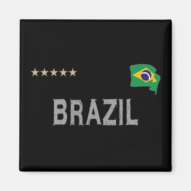 Brasilien Fußball Shirt Herz Magnet (Vorne)