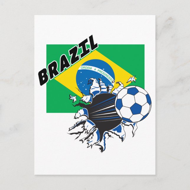 Brasilien Fußballrad Postkarte (Vorderseite)