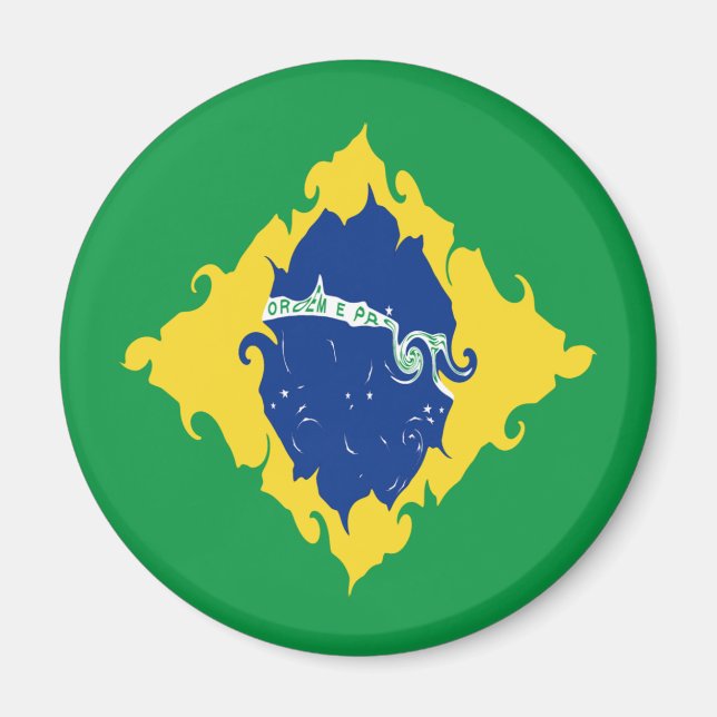 Brasilien - Gnarly Flag Magnet (Vorne)
