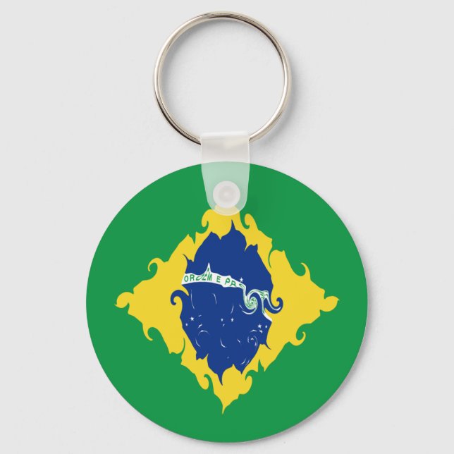 Brasilien - Gnarly Flag Schlüsselanhänger (Vorderseite)