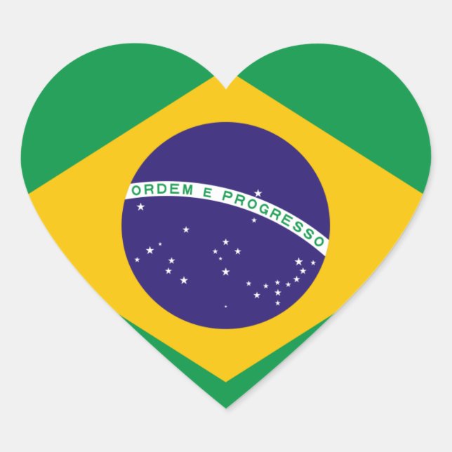 Brasilien Herz-Aufkleber (Vorderseite)