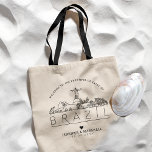 Brasilien Hochzeit | Stilisierte Skyline Tote Bag Tragetasche<br><div class="desc">Eine einzigartige Hochzeitstasche für eine Hochzeit in der schönen Nation von Brasilien. In dieser Tasche wird die einzigartige Skyline des Landes mit ihrem Namen unten stilisiert dargestellt. Anschließend erhalten Sie Informationen zu Ihrem Hochzeitstag in einem passenden,  offenen Stil.</div>