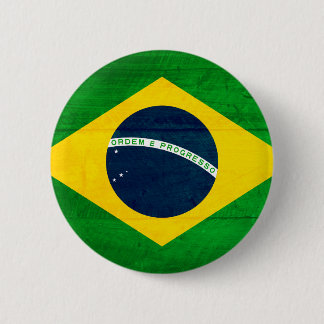 Brasilien-Holz-Flagge Button