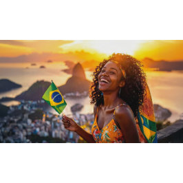 BRASILIEN - ICH LIEBE BRASILIEN RUNDES KISSEN