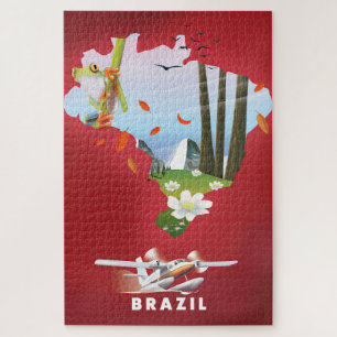 Brasilien Illustriertes Reiseplakat. Puzzle