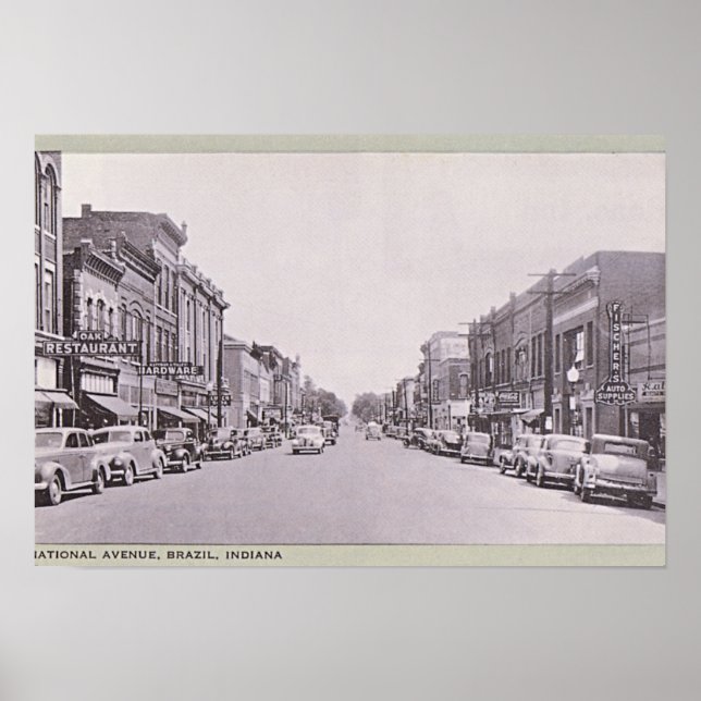 Brasilien, Indiana National Avenue Poster (Vorne)