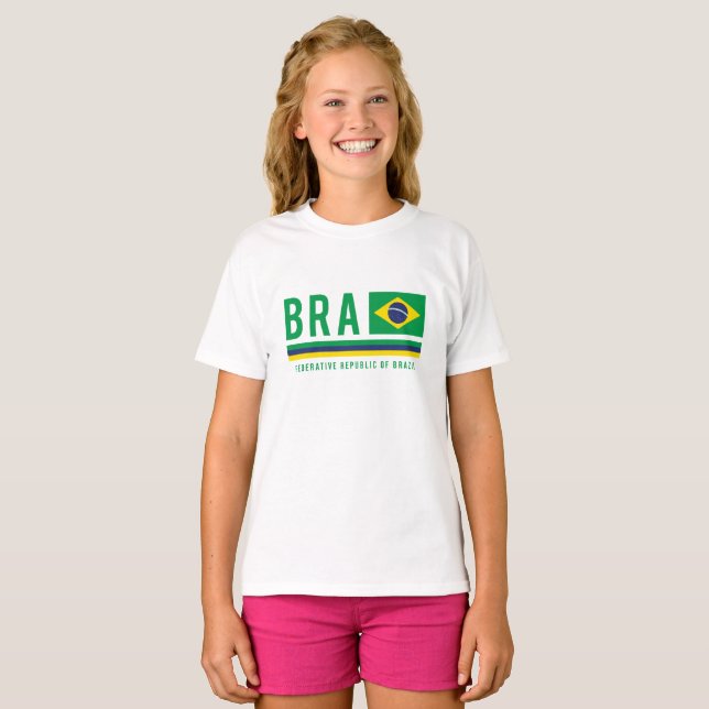 Brasilien - ISO-Code-Alpha 3-Design-T - Shirt (Vorne ganz)