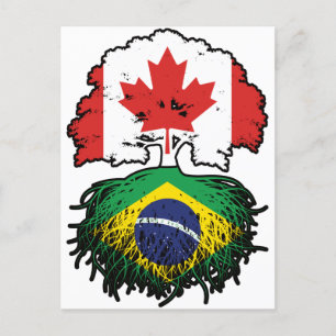 Brasilien - kanadisches Kanada Tree Roots Flag Postkarte