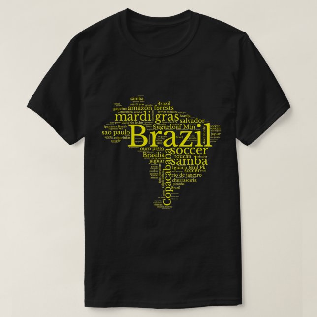 Brasilien Karte Brasiliens Fußball Copacabana Bras T-Shirt (Design vorne)