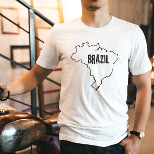 Brasilien Karte Land Shirt Brasilien Form T - Shir