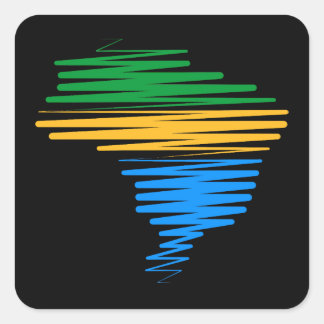 Brasilien kartografiert Grenze mit brasilianischen Quadratischer Aufkleber