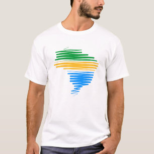 Brasilien kartografiert Grenze mit brasilianischen T-Shirt