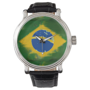 Brasilien-Länderflagge Armbanduhr