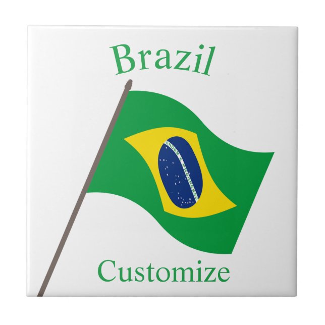 Brasilien Landesflagge Thunder_Cove Fliese (Vorderseite)
