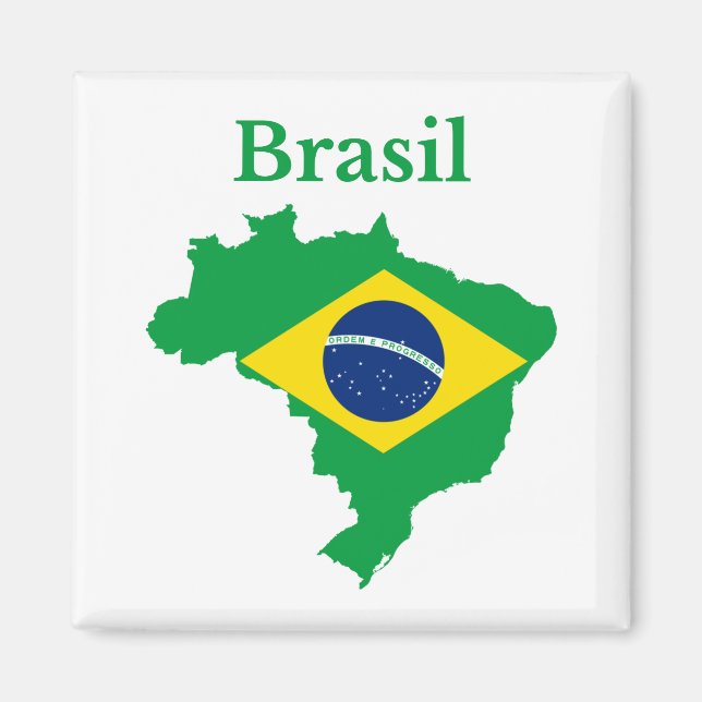 Brasilien Map Flag Design Magnet (Vorne)
