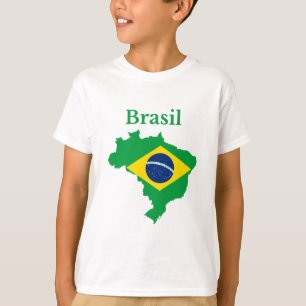 Brasilien Map Flag Design T-Shirt