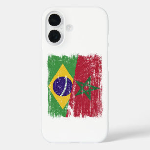 Brasilien Marokko Halbe Flagge Brasilianisch Marok iPhone 16 Hülle