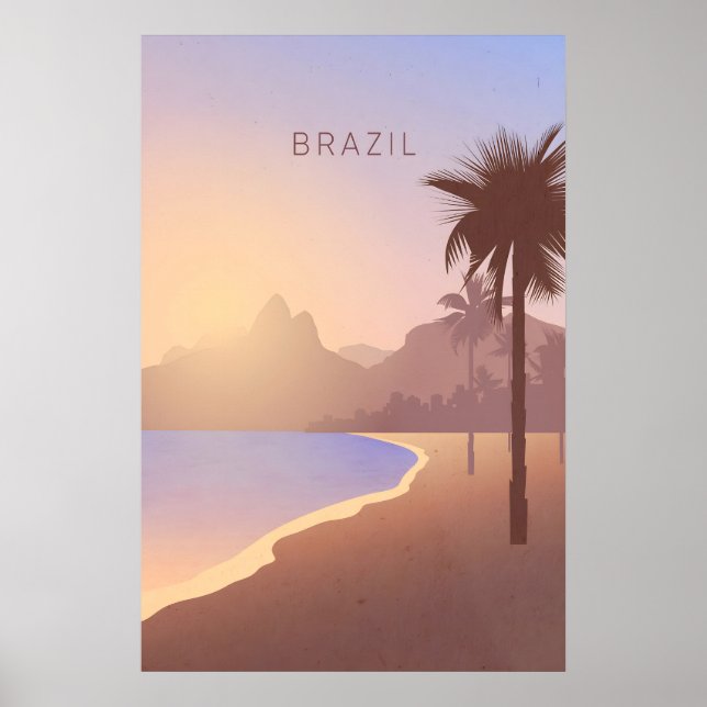 Brasilien Minimal Reiseplakat Poster (Vorne)