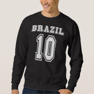 Brasilien Nummer 10 Druck auf der Rückseite Sportn Sweatshirt