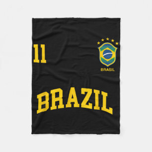 Brasilien Nummer 11 Brasilianische Fußballmannscha Fleecedecke