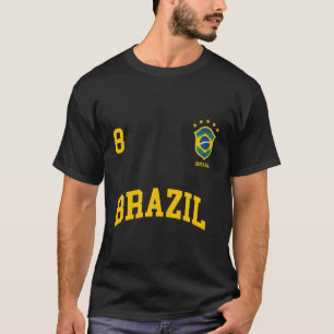 Brasilien Nummer 8 Brasilianische Fußballmannschaf T-Shirt